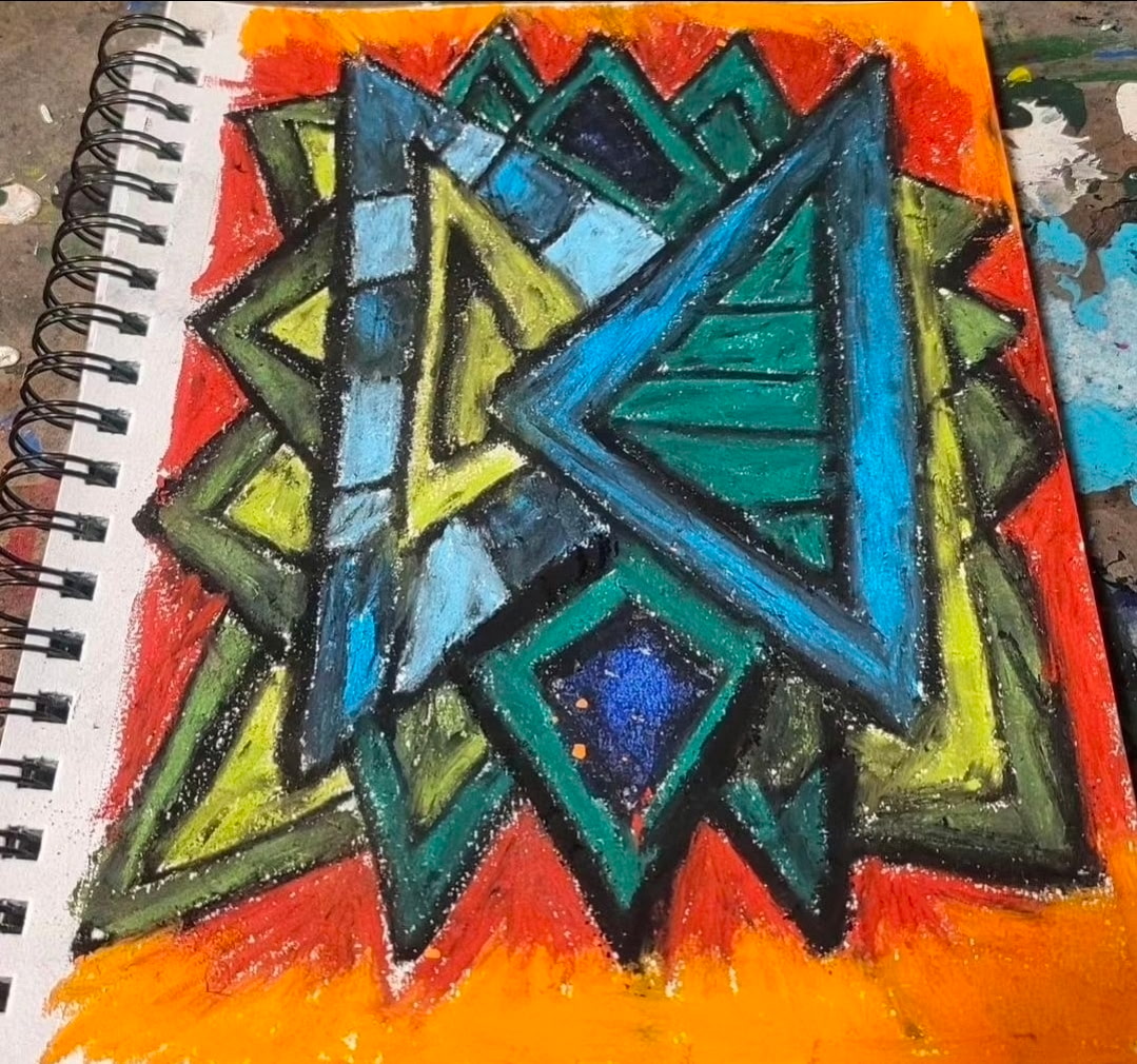 Geometric Star - Bold abstract painting by Reginald Madison